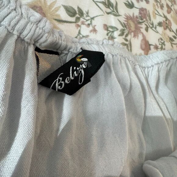 Belize Monochrome Dip Dye Rayon Off Shoulder Tunic Top XL - Picture 3 of 6